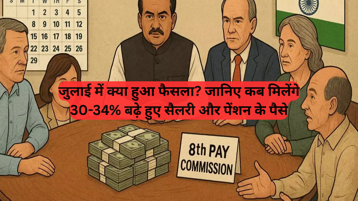 8th Pay Commission: जुलाई में क्या हुआ फैसला, जानिए कब मिलेंगे 30-34% बढ़े हुए सैलरी और पेंशन के पैसे