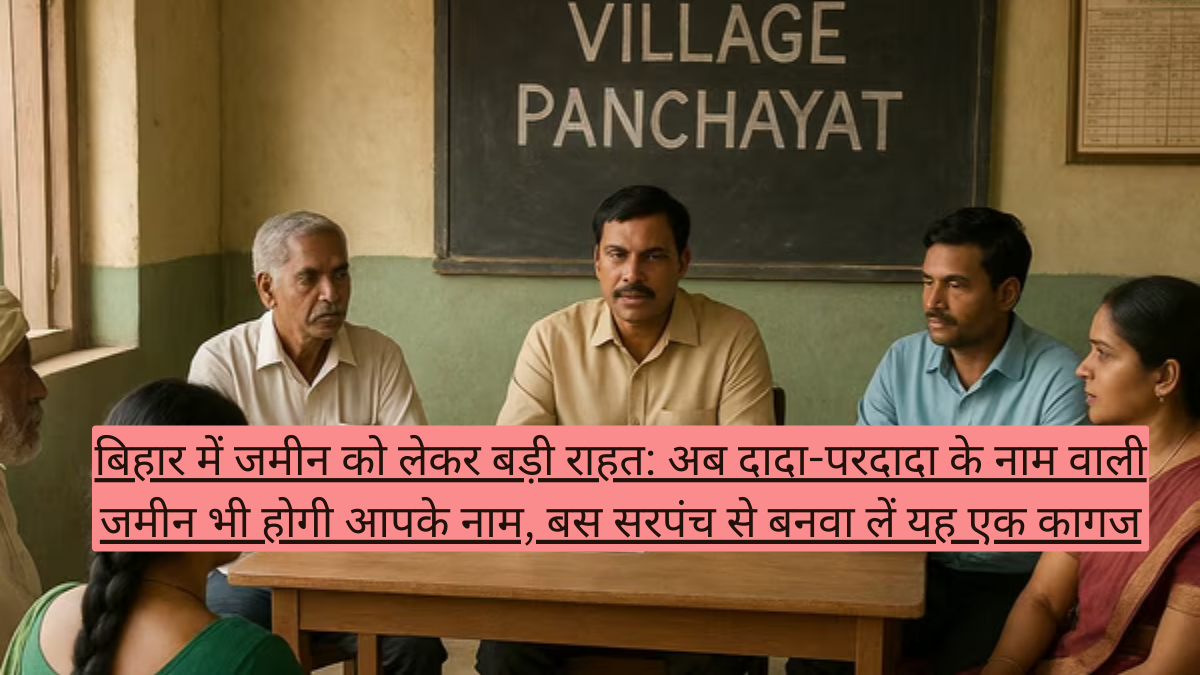 Bihar Bhumi: अब दादा-परदादा के नाम वाली जमीन भी होगी आपके नाम, बस सरपंच से बनवा लें यह एक कागज