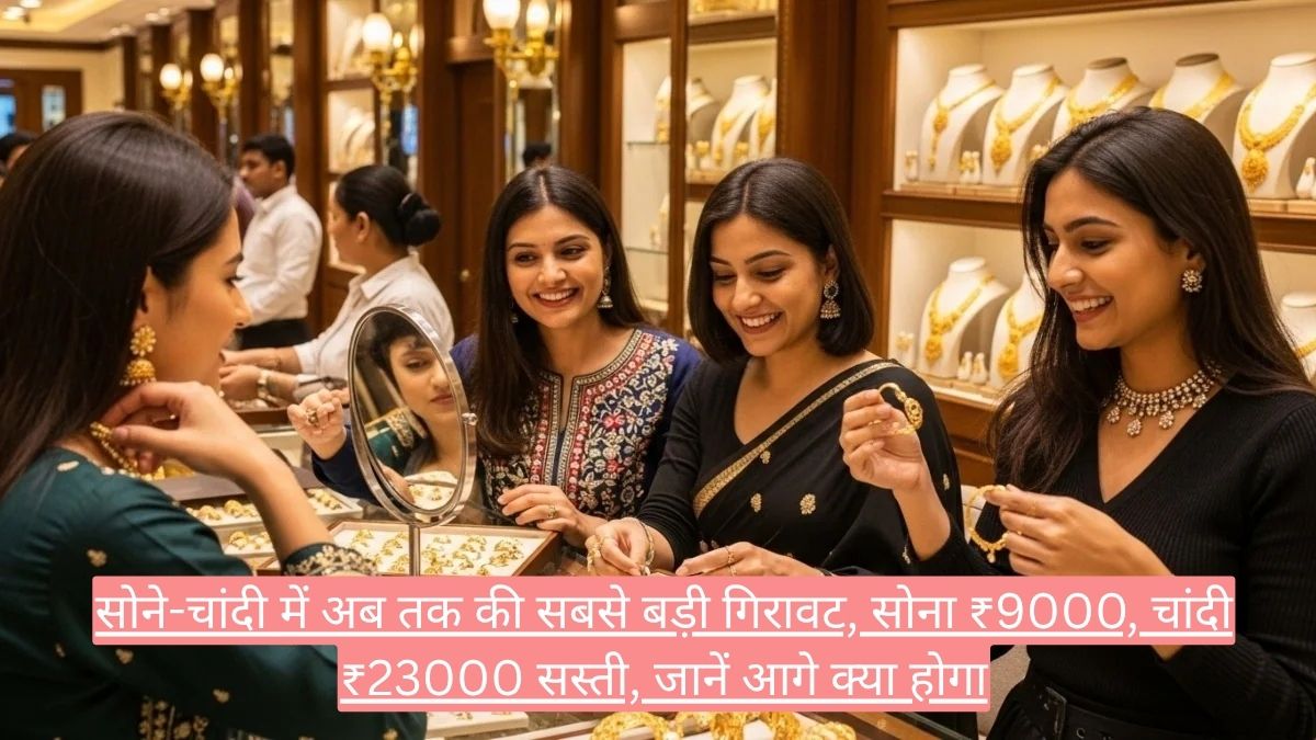 सोने-चांदी में अब तक की सबसे बड़ी गिरावट, सोना ₹9000, चांदी ₹23000 सस्ती, जानें आगे क्या होगा